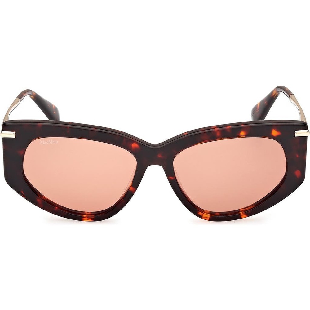 Max Mara Geometric Tortoise Polarized‎ Sunglasses Havana Gold MM0042 54mm